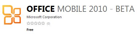 Office Mobile 2010 Beta