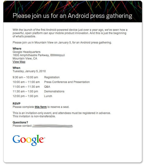 Google android Invite