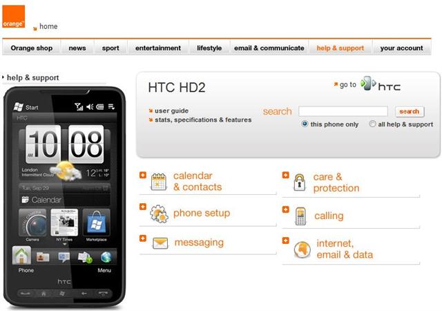 HTC HD2 Orange UK