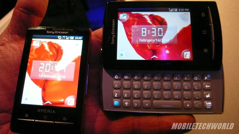 Xperia X10 Mini vs Mini Pro front open
