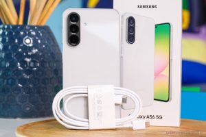 Samsung Galaxy A-series smartphone front and back view
