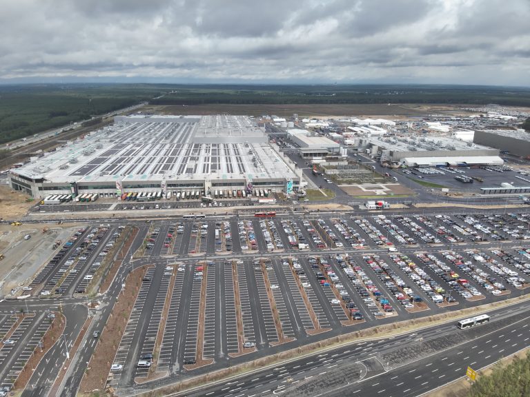Musk Announces $25 Billion Terafab: A Joint Tesla-SpaceX-xAI Chip Factory — Tesla Gigafactory aerial view — the scale of modern chip fabrication. Image: Tesla