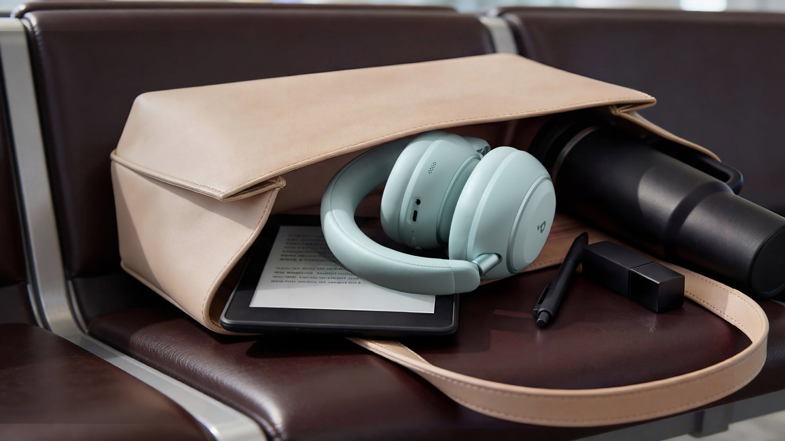 Soundcore Space 2 headphones in travel bag official image