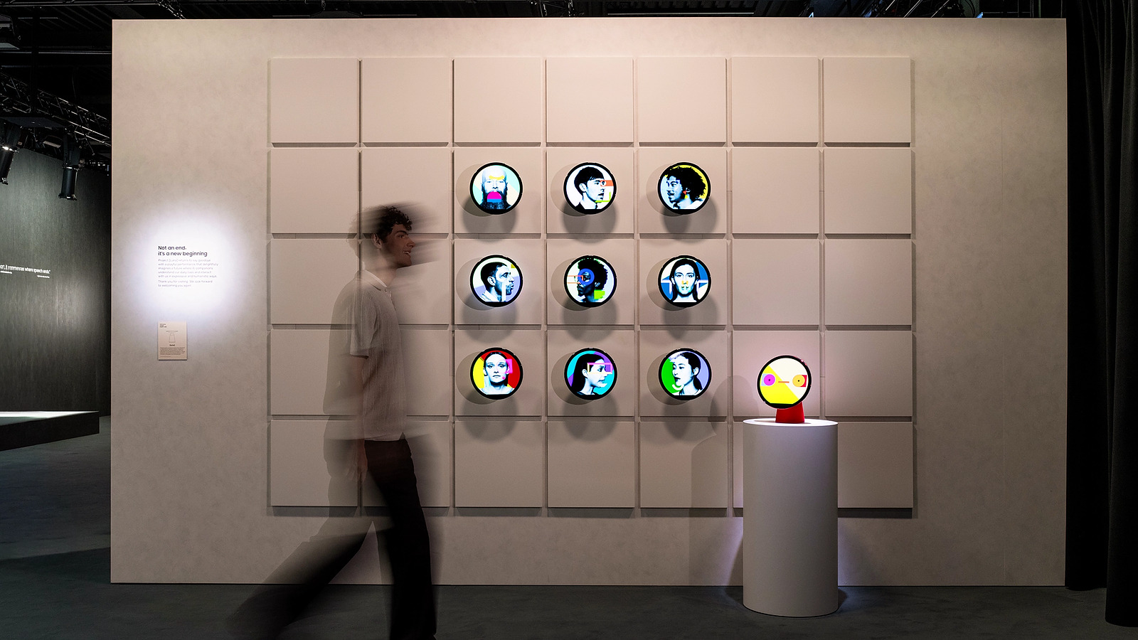 Samsung Goodbye Show zone featuring Project Luna as a playful AI home device