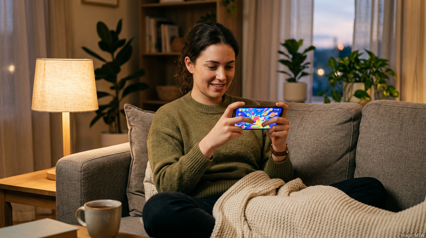 Gamer using a big-battery phone on a long trip