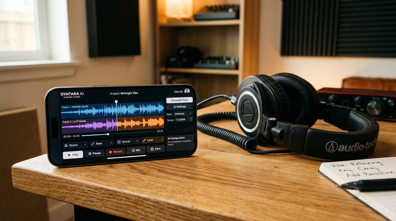 ElevenLabs AI music app on phone