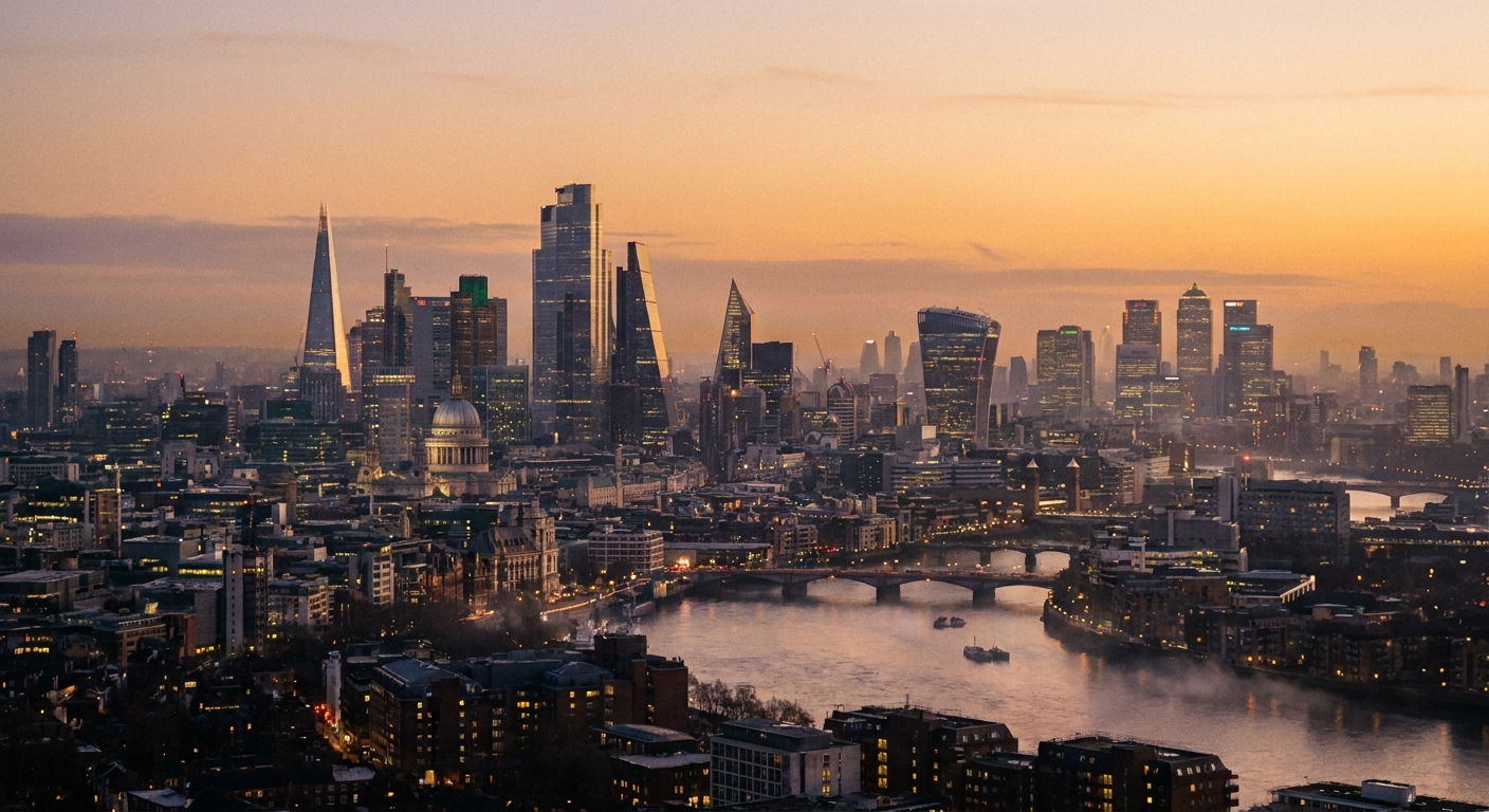 London skyline representing the AWS eu-west-2 region used by UK fintech and SaaS