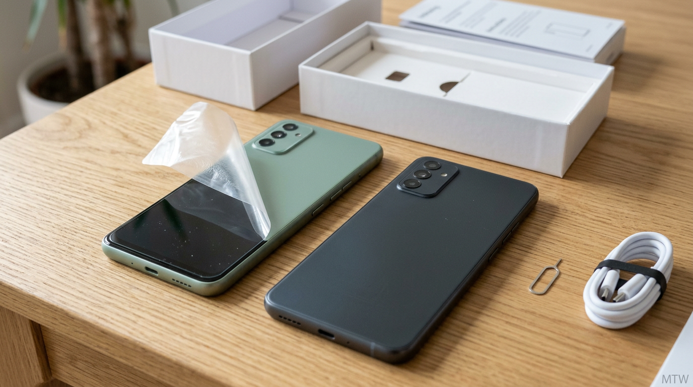 Two budget Android phones being unboxed