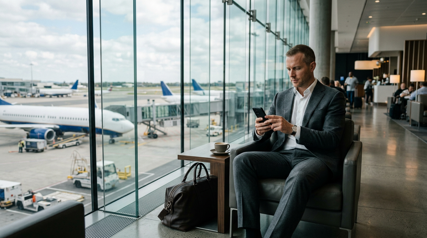 best phones for business travel in an airport lounge