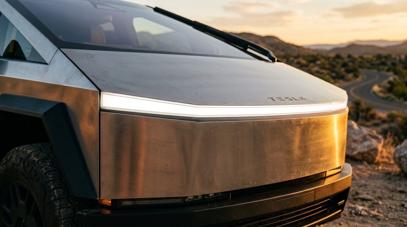 Tesla Cybertruck price cut front detail