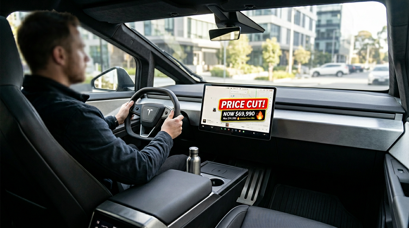 Tesla Cybertruck price cut interior display