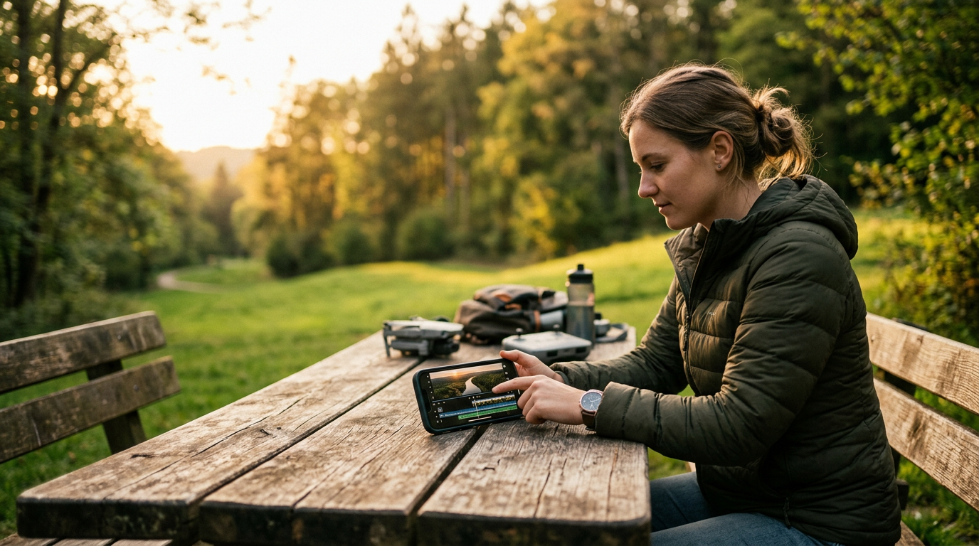 edit drone footage on phone outdoor workflow