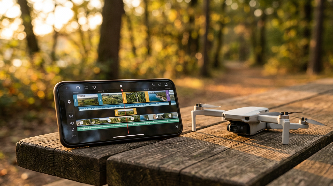 edit drone footage on phone timeline