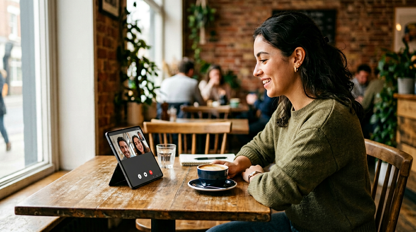 foldable vs slab phone in tabletop mode