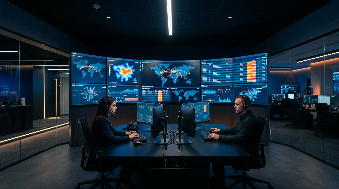 Editorial photo of a modern security operations centre