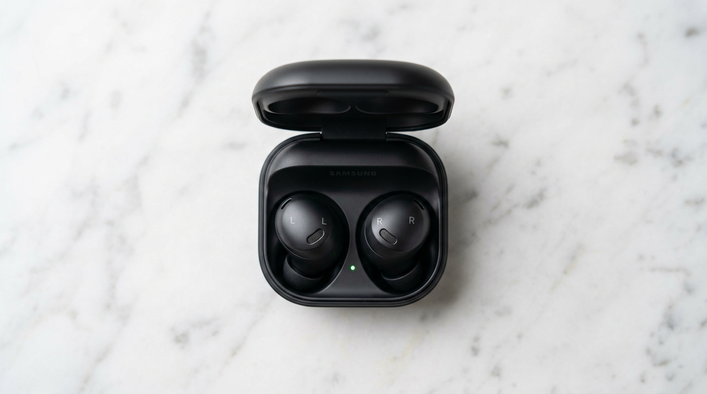 Galaxy Buds 4 Pro in charging case