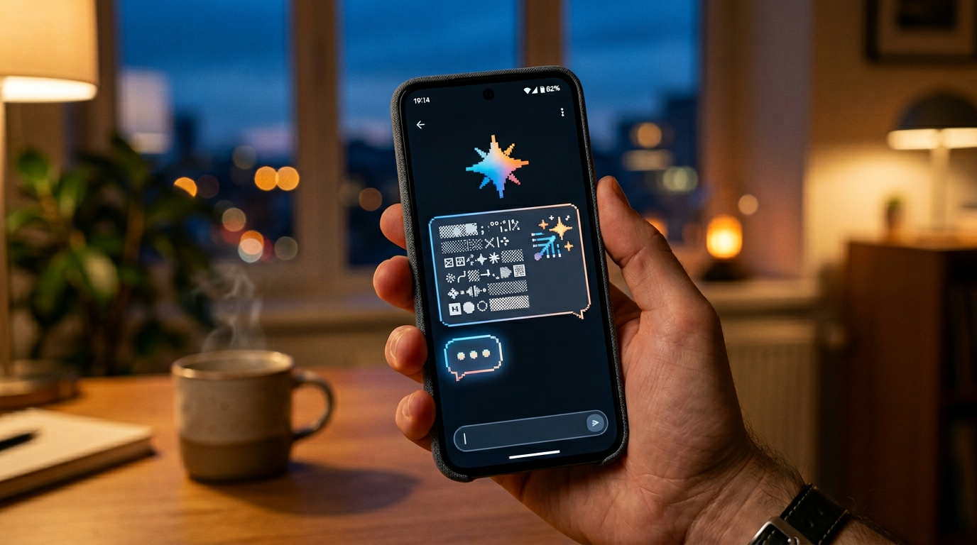 Gemini 3.1 Flash Lite assistant interface running on a Pixel phone in the evening