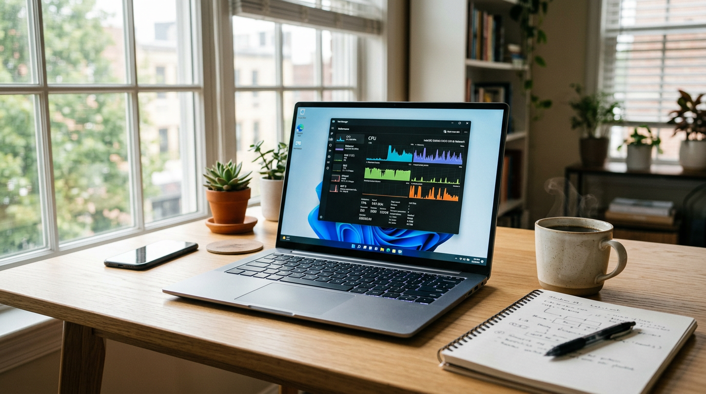 speed up slow Windows laptop task manager