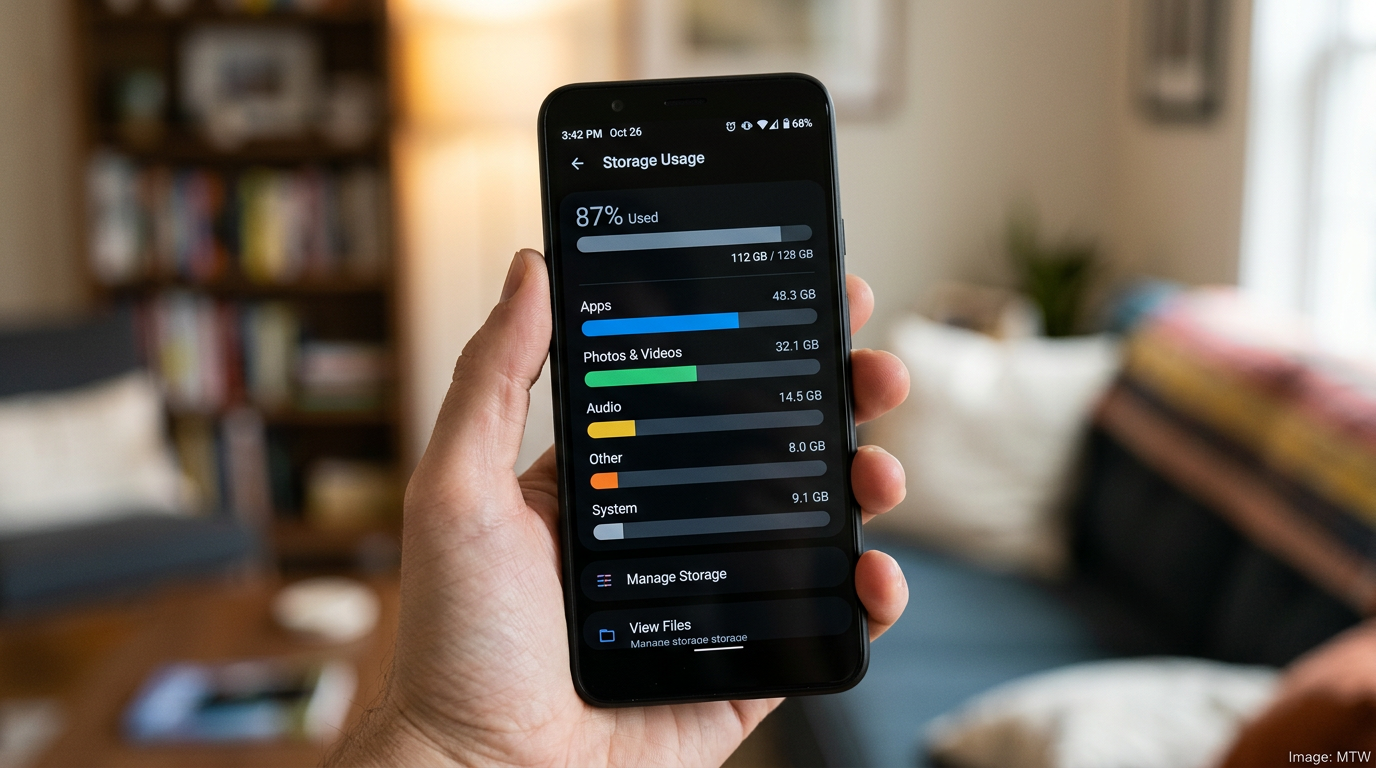 Speed up old Android: storage settings screen on an older phone