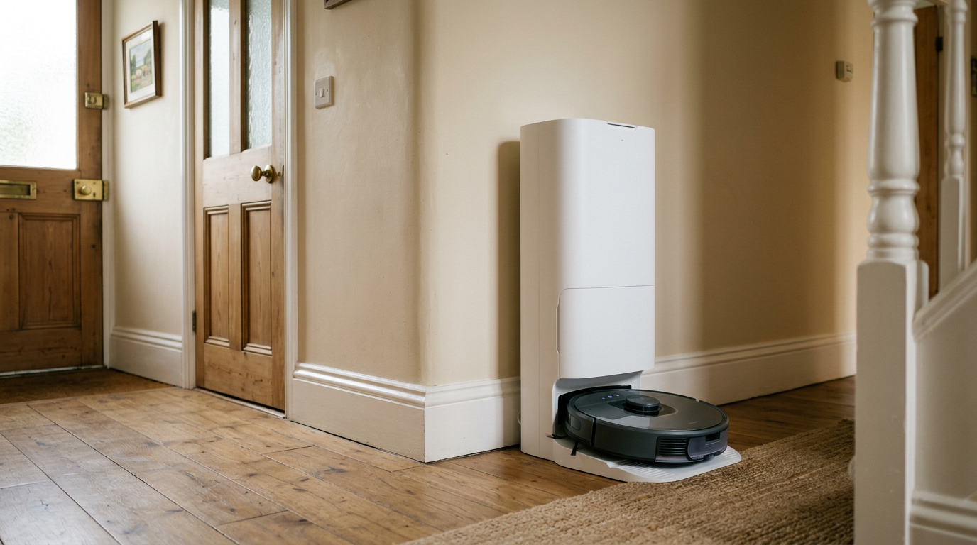 Robot vacuum on its self-empty docking station