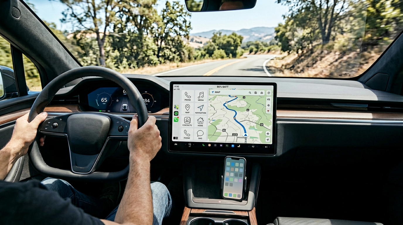 Tesla Apple CarPlay dashboard view