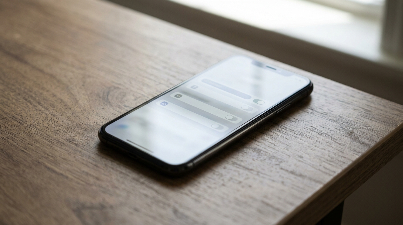 Smartphone showing a banking app's privacy and AI features settings panel