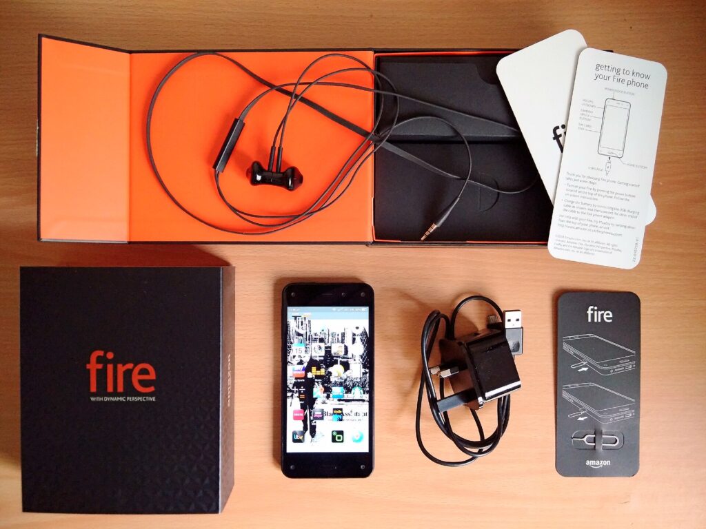 Amazon Fire Phone 32GB unboxed with retail box and accessories