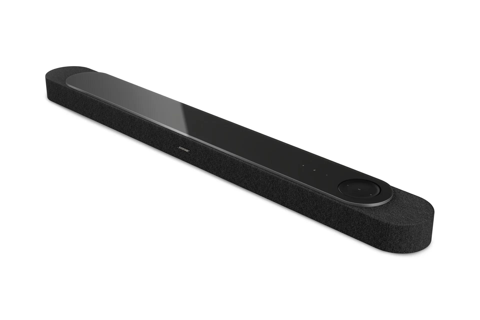 Bose Lifestyle Ultra Soundbar in Nue Black showcasing Dolby Atmos drivers