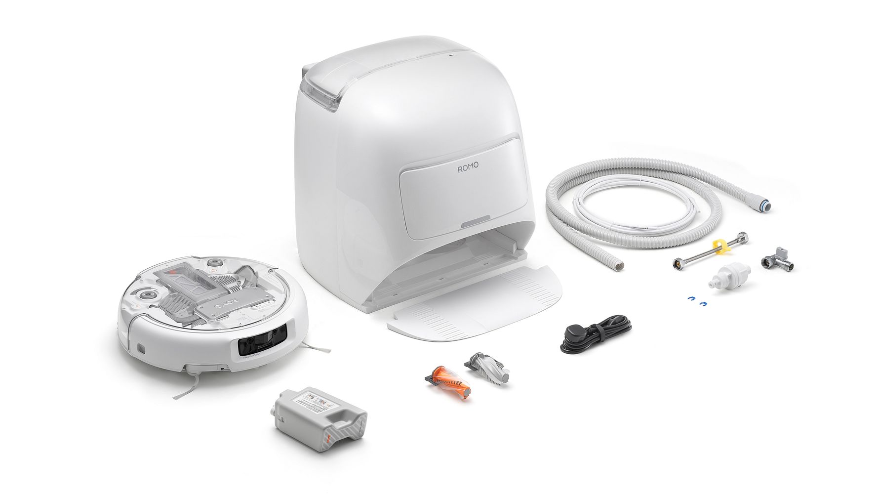 DJI Romo 2 dock with self-cleaning and hot-air drying
