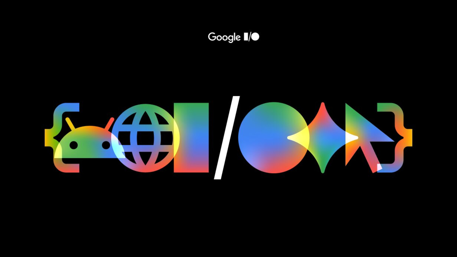 Google I/O 2026 key art with Android and Gemini
