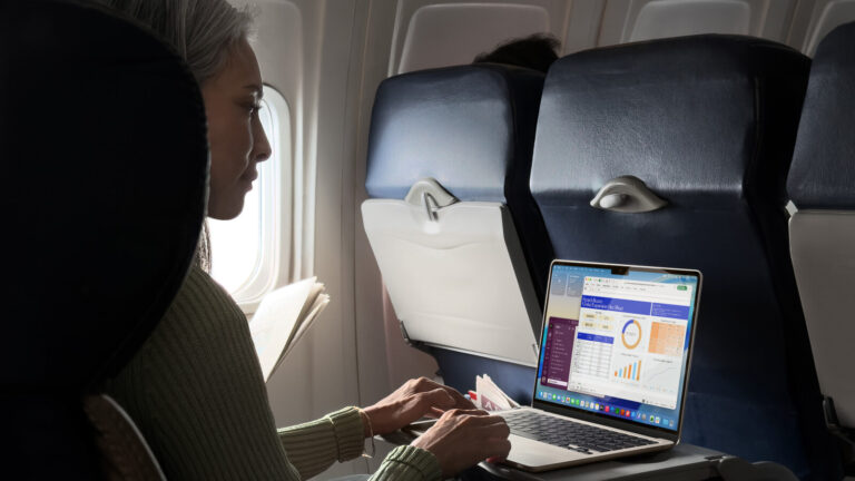 The x86 laptop is being beaten by an Arm MacBook Air used on a plane