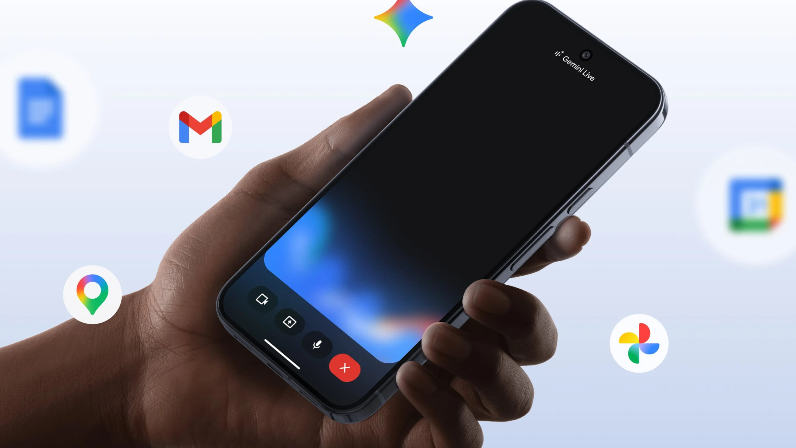 Gemini app privacy settings on an Android phone surrounded by Google app icons