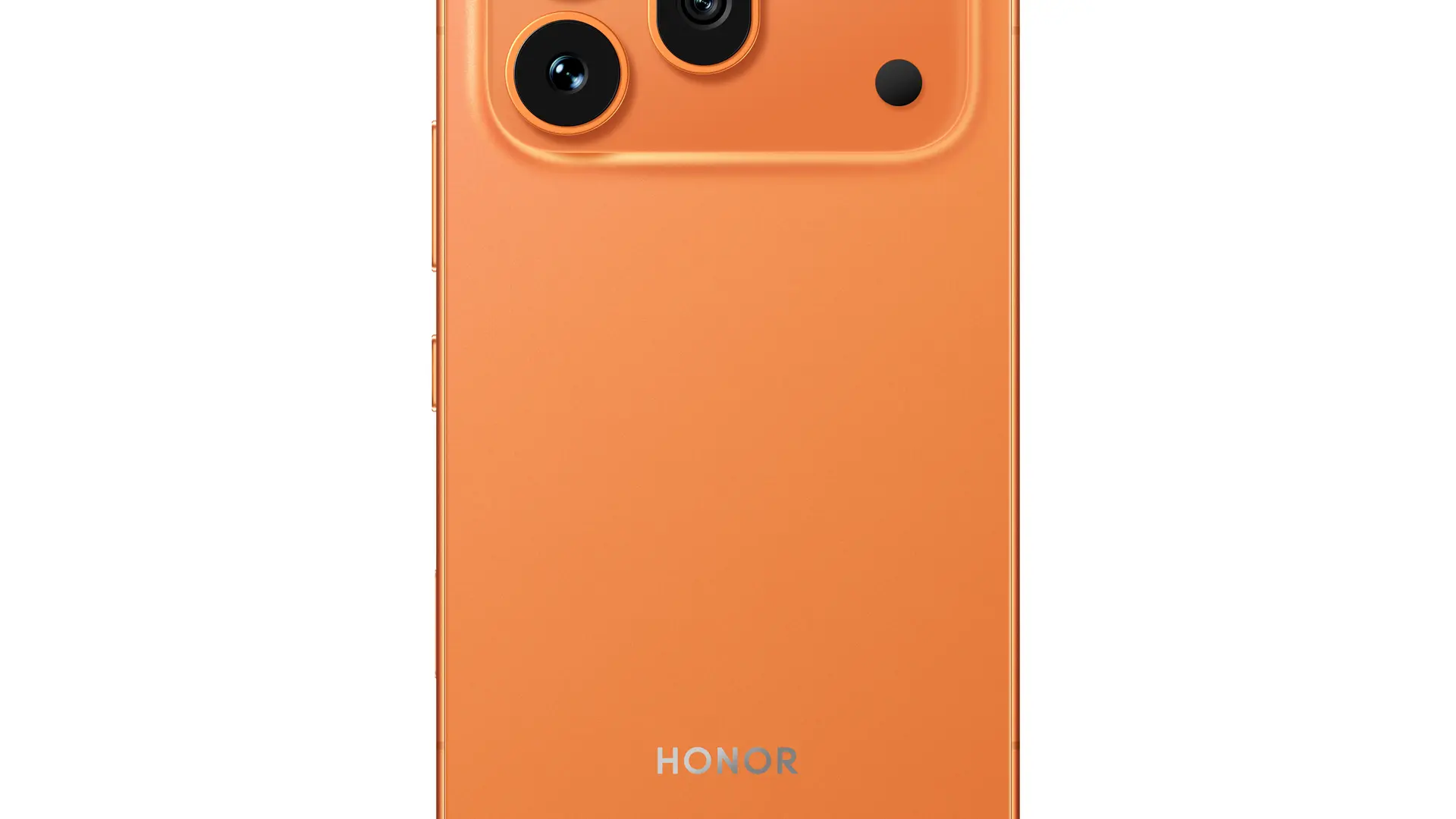 Honor 600 Pro in Sunrise Orange showing the four-curved frame and the satin finish on the back panel