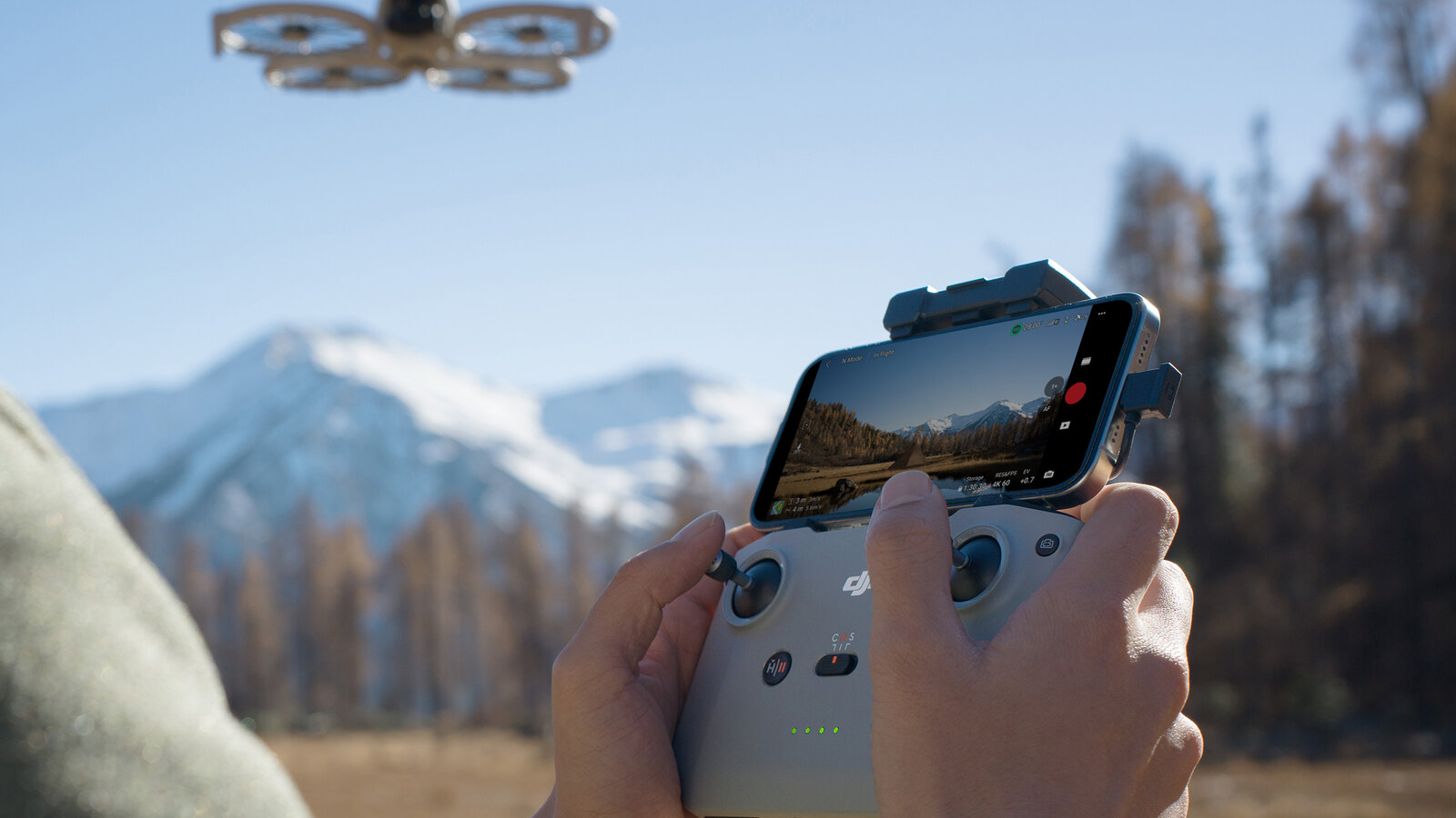 Flying the DJI Flip, the best beginner drone UK winner, with the DJI RC controller