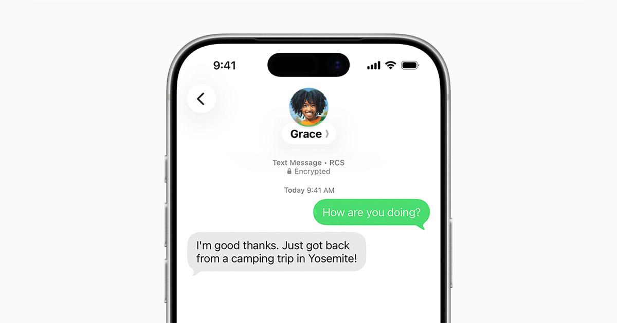 End-to-end encrypted RCS messaging running on an iPhone