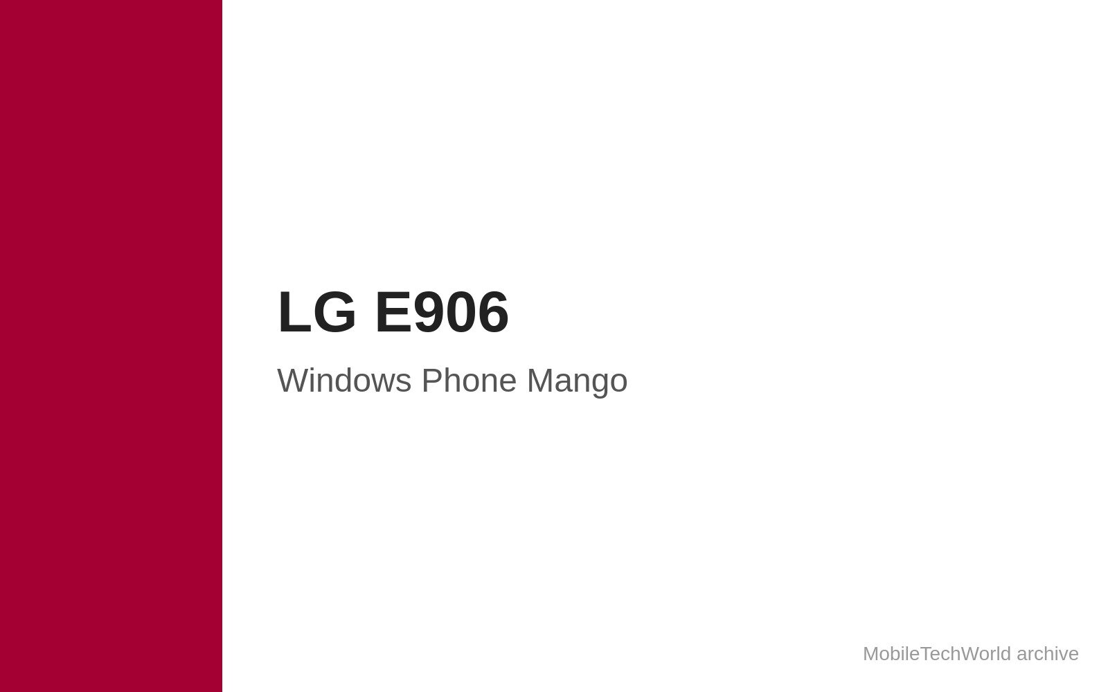 LG E906 Windows Phone