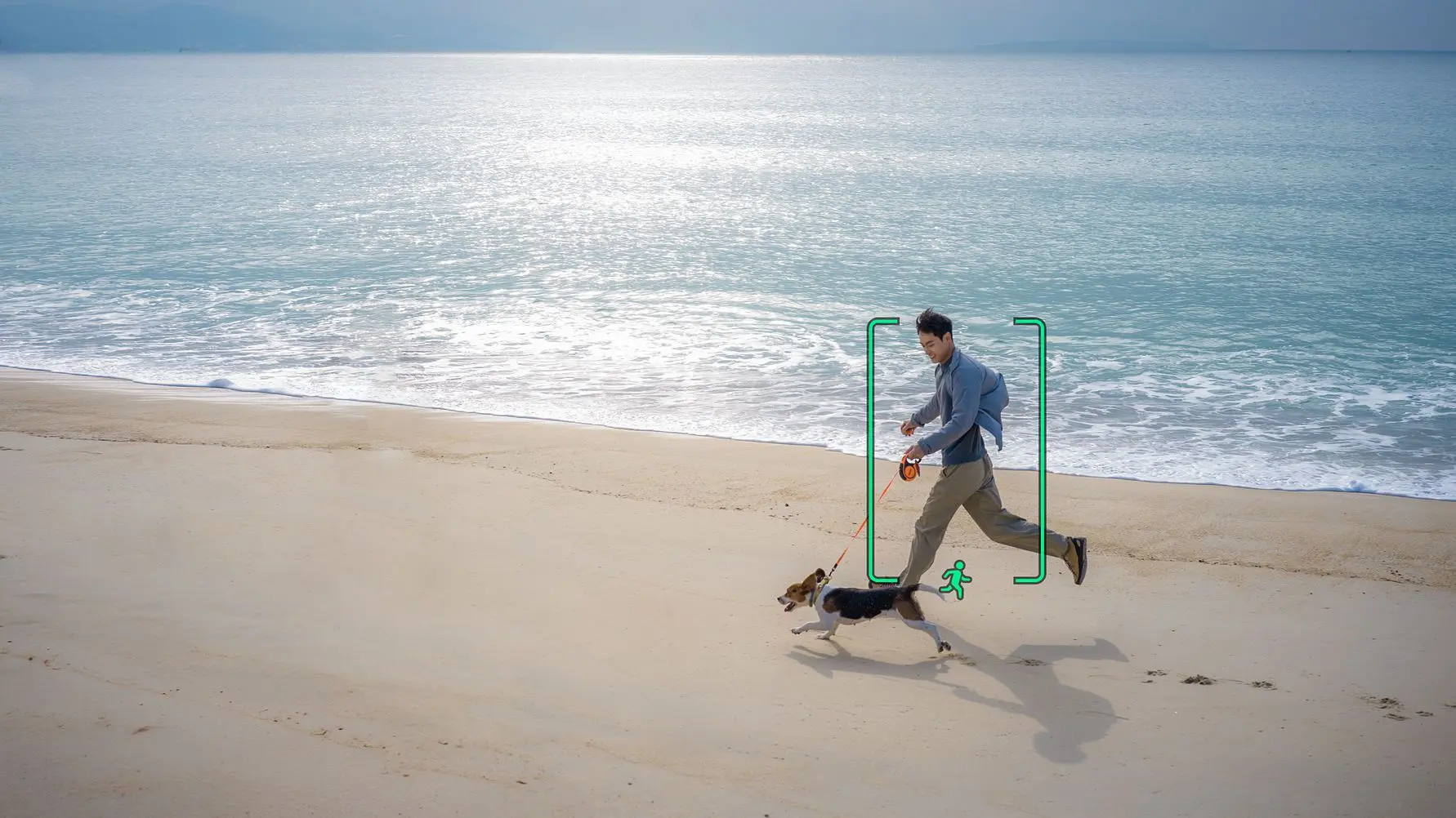DJI Lito X1 ActiveTrack beach running example from DJI media