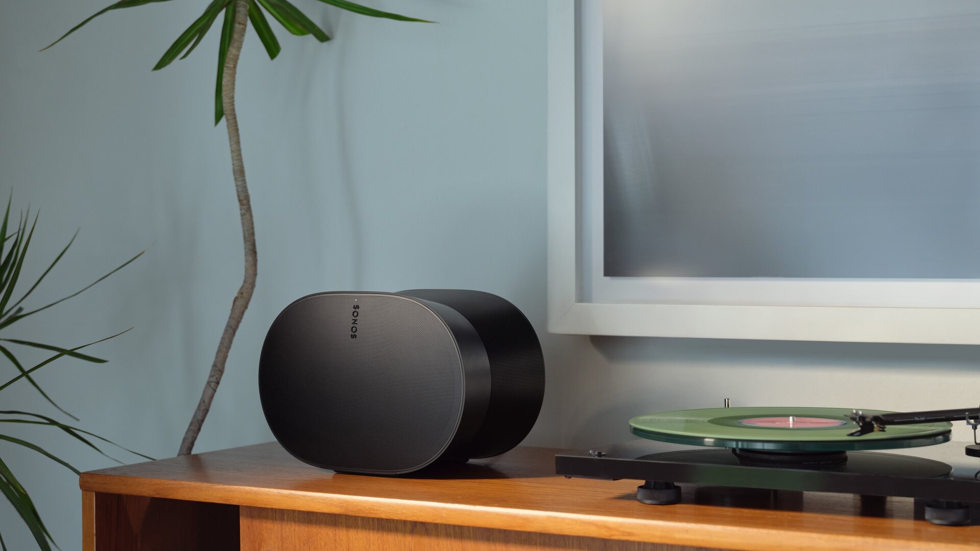 Sonos Era 300 best smart speaker UK 2026 pick on a credenza