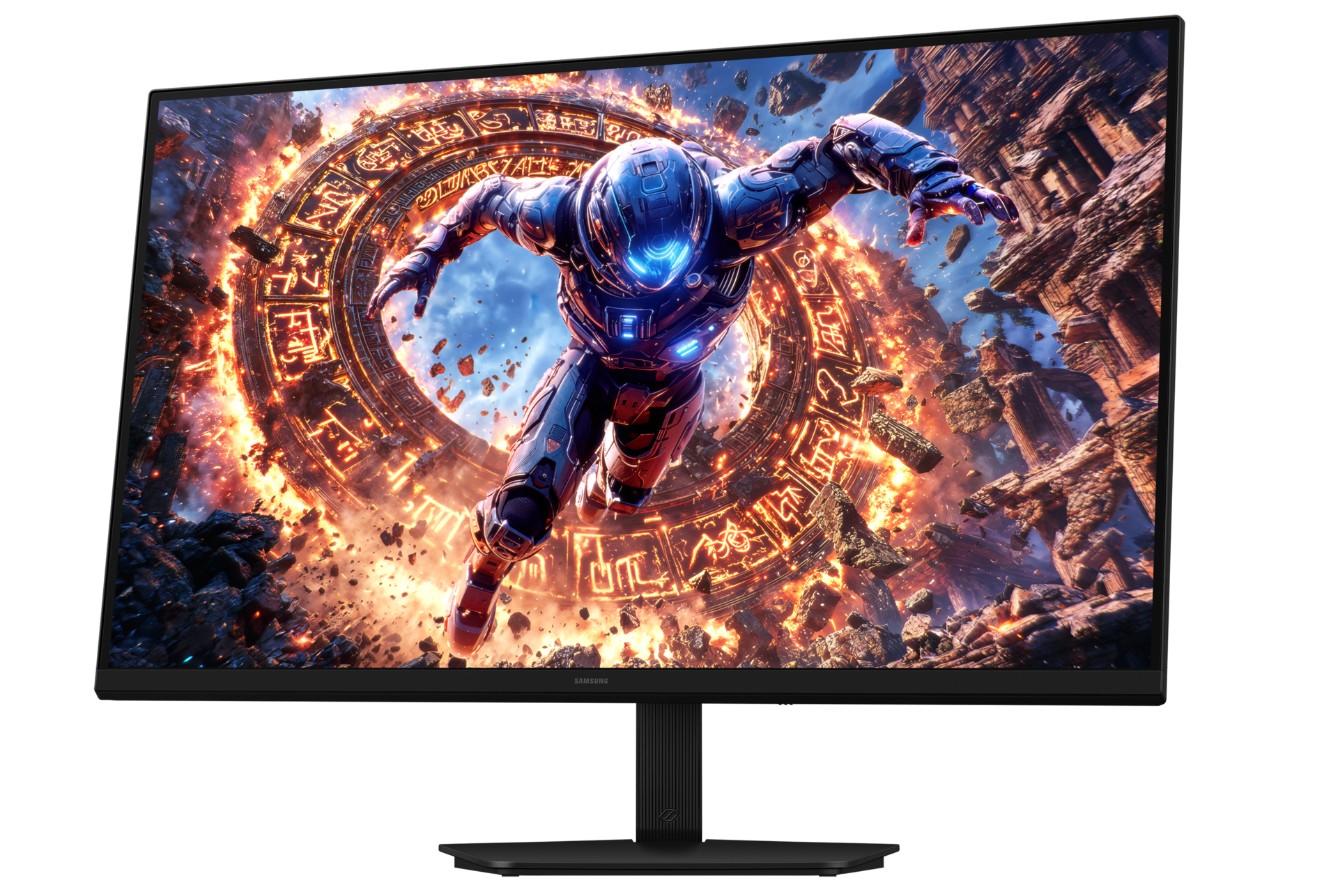 Samsung Odyssey G8 6K gaming monitor front three-quarter view