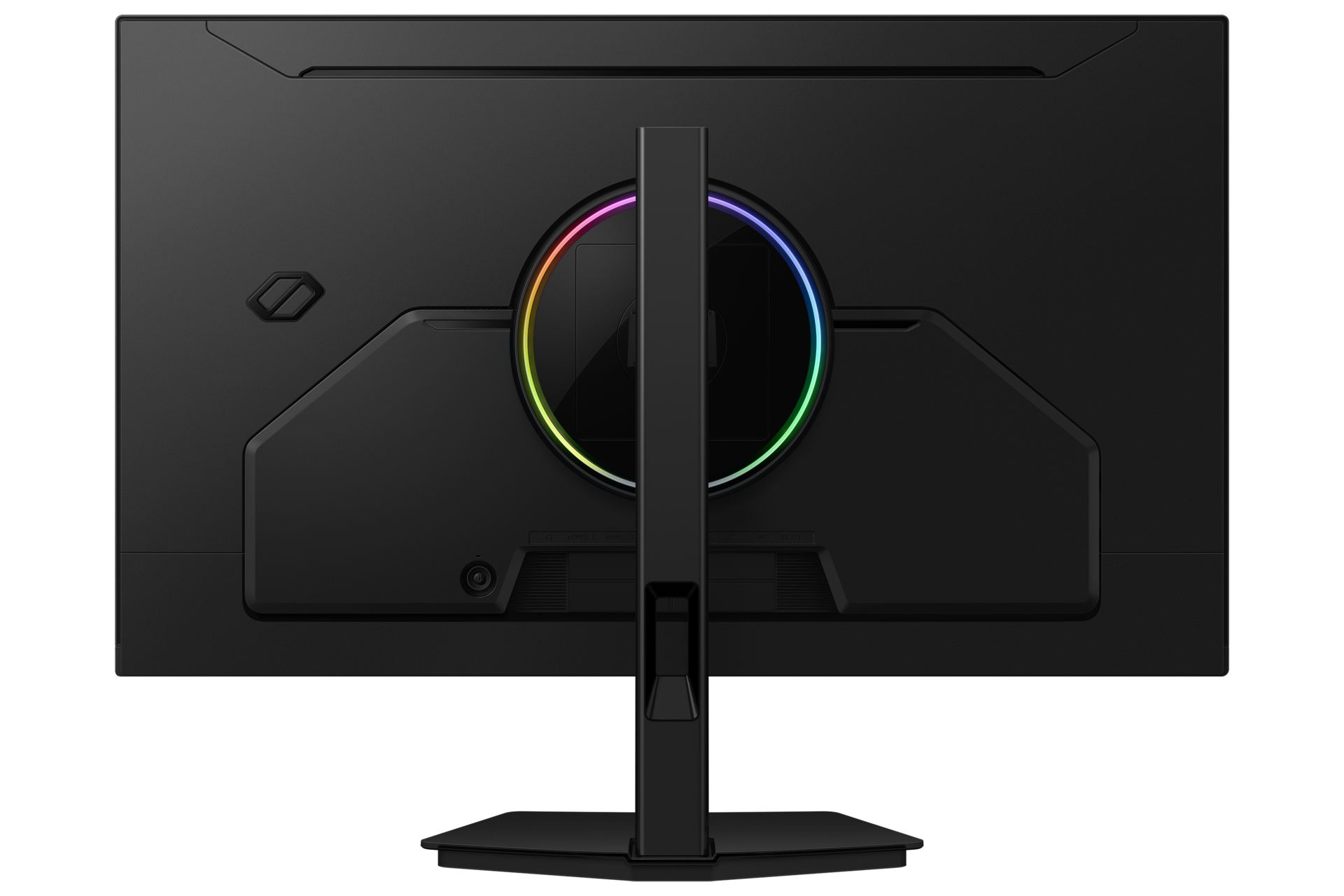 Samsung Odyssey G8 6K gaming monitor rear with RGB lighting