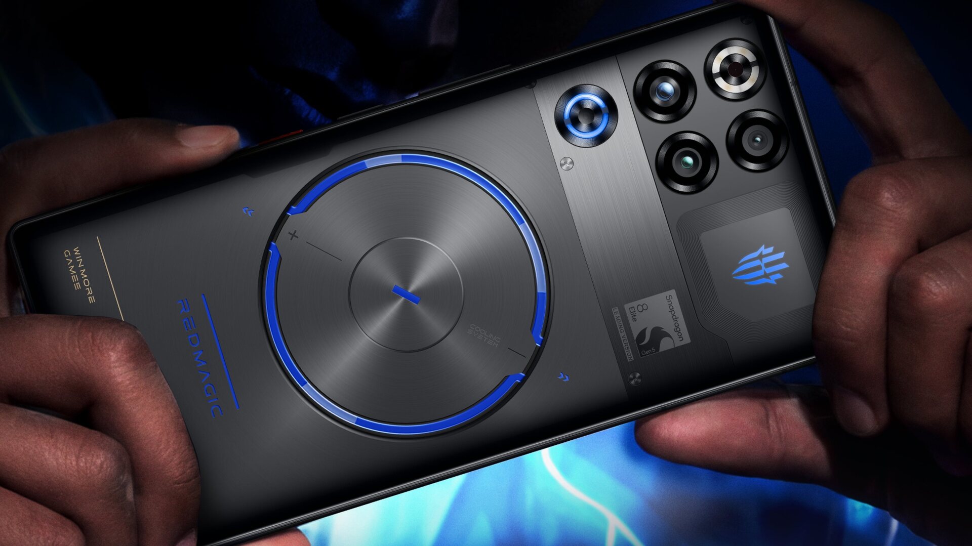 RedMagic 11S Pro UK Nightfreeze rear with 24000 RPM RGB cooling fan and Snapdragon 8 Elite Gen 5
