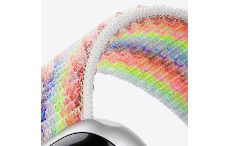 Apple Pride Sport Loop UK lifestyle on wrist 2026