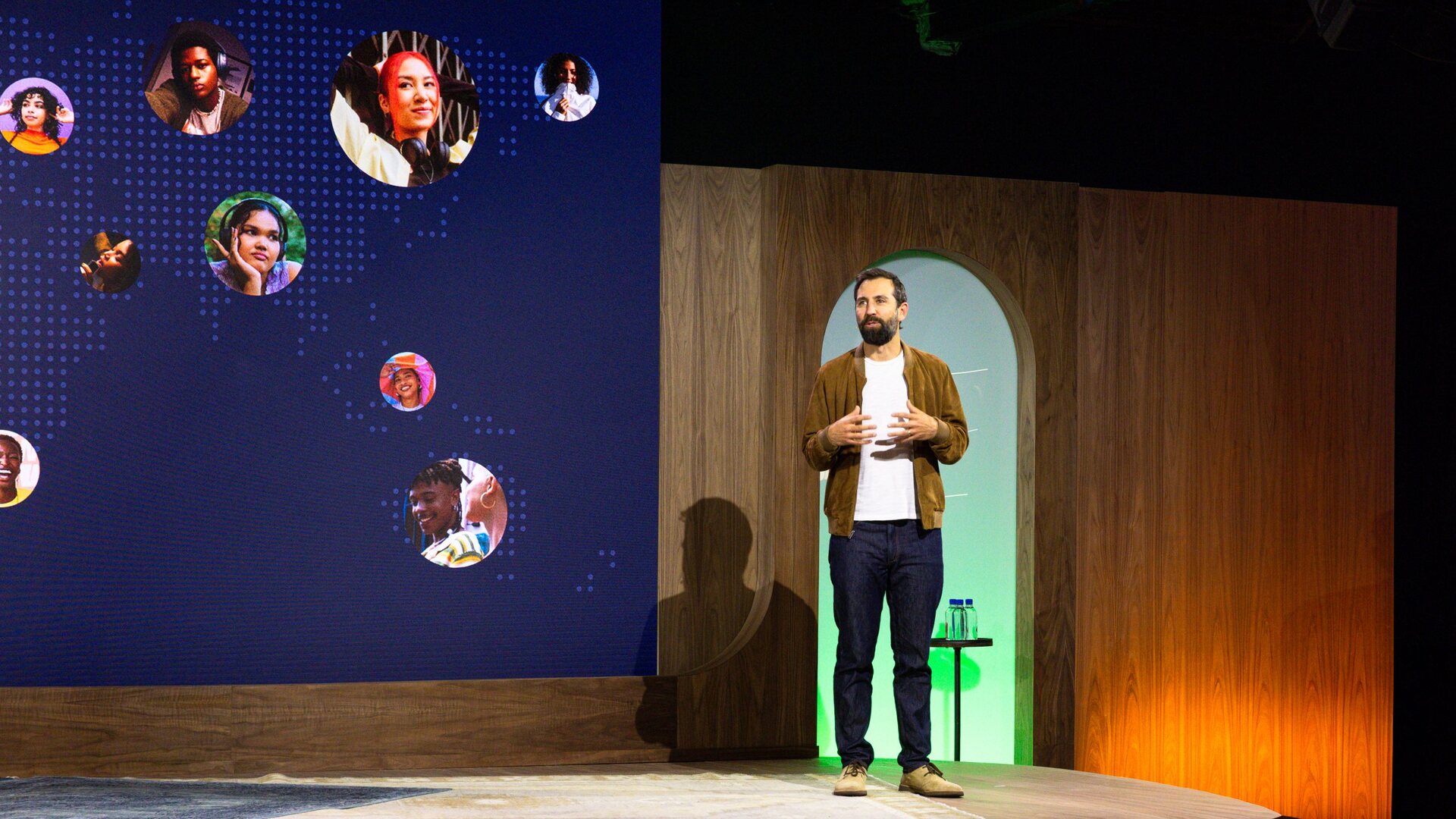 Spotify head of podcasts Charlie Hellman presenting Spotify Studio AI at Investor Day 2026