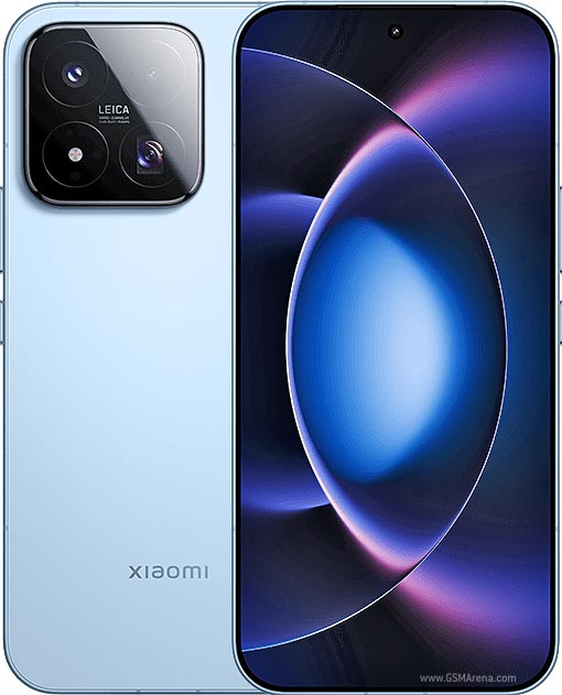 Xiaomi 17 Max in blue showing the Leica HP9 200 MP camera module and curved display