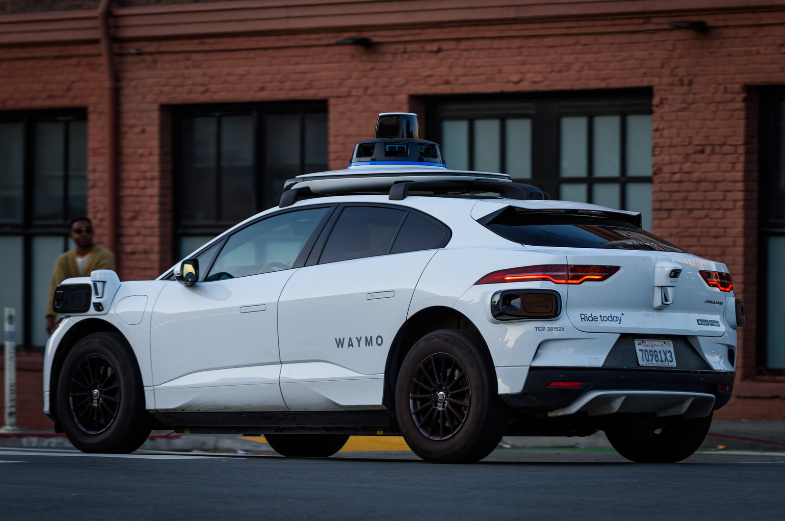 Waymo robotaxi recall Jaguar I-Pace rear quarter sensor view