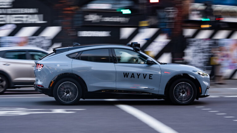 Wayve Stellantis partnership AI driving in London with Ford Mach-E test car
