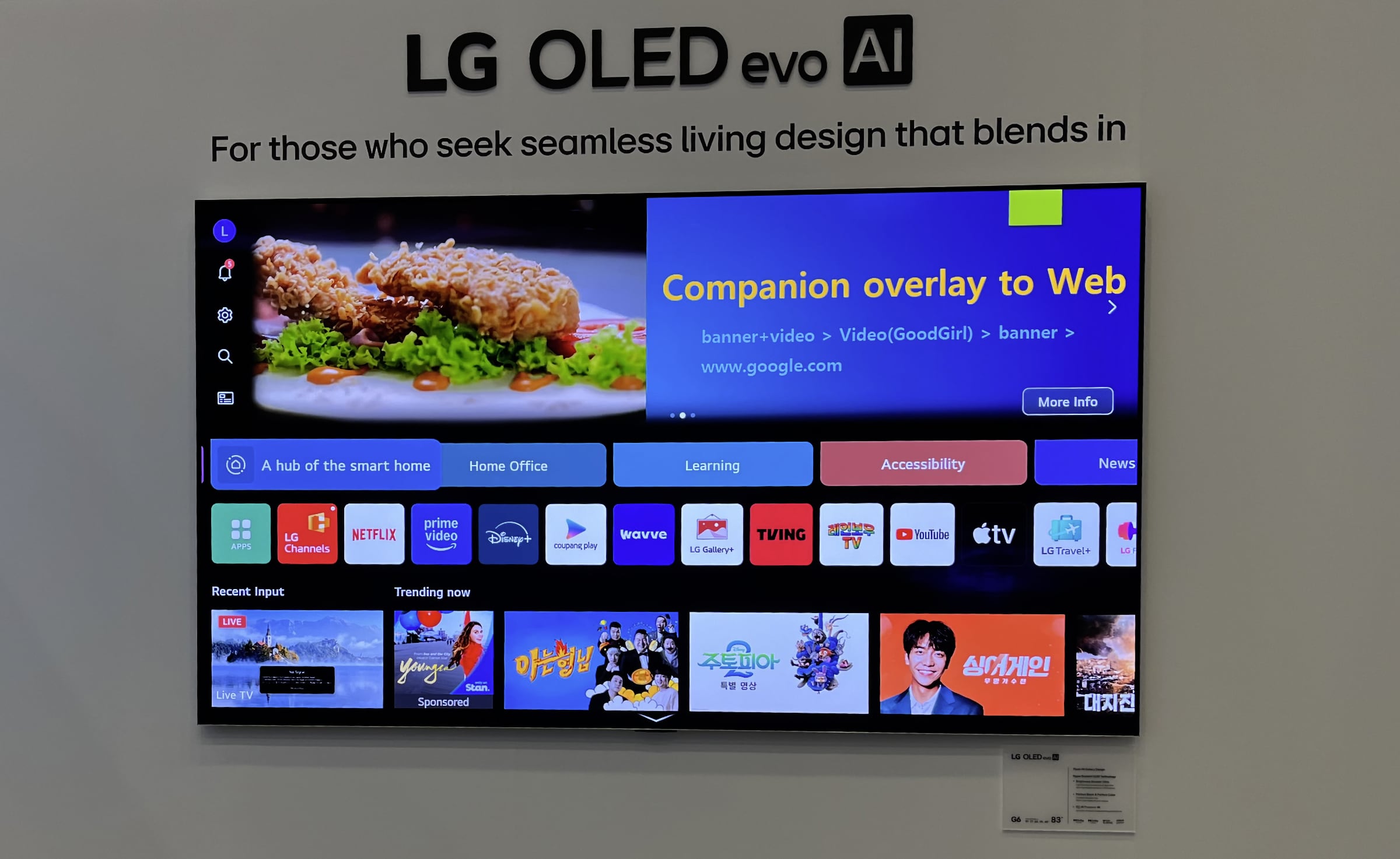 LG G6 OLED in a bright British living room