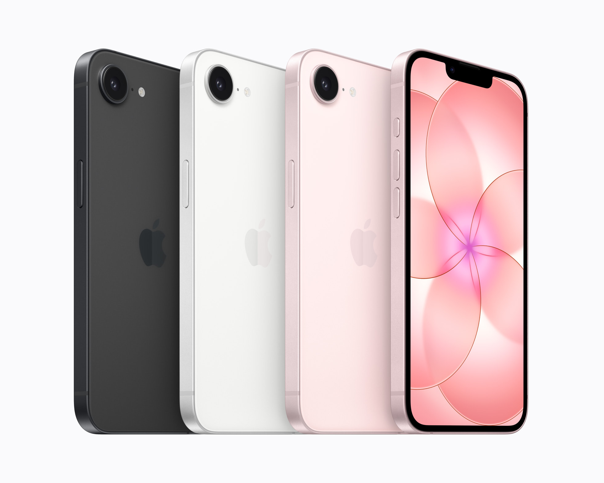 The iPhone 17e shown alongside the wider iPhone 17 family lineup