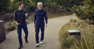 John Ternus, Apple's incoming CEO, walking on stage at an Apple event