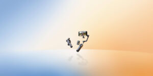 DJI Osmo Mobile 8P gimbal with smartphone mounted and FrameTap remote alongside